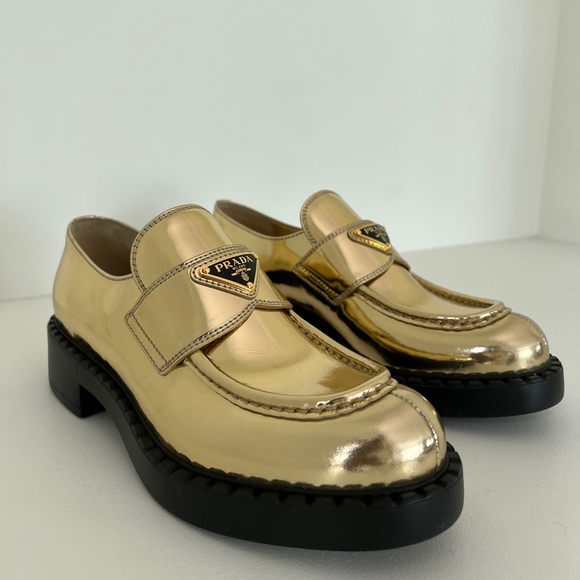 NWT Prada Gold Loafers - Picture 7 of 10